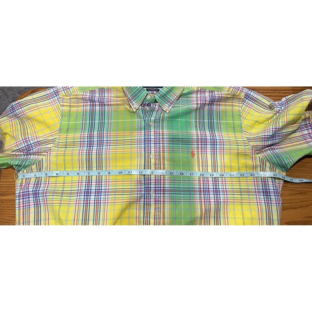 Ralph Lauren Men's L Classic Fit Multicolor Plaid Short Sleeve Button Down Shirt - Picture 6 of 9
